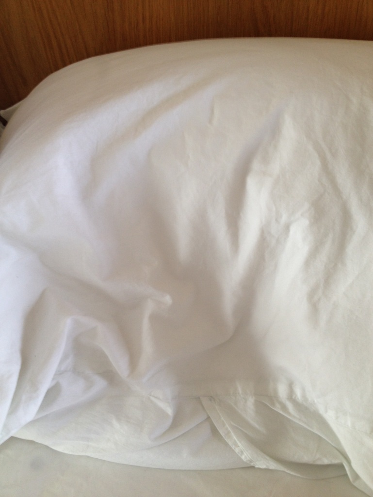 The imprint of Tim Marlow's son's head on his pillow